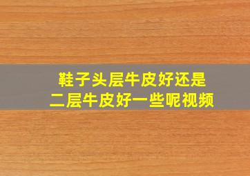 鞋子头层牛皮好还是二层牛皮好一些呢视频