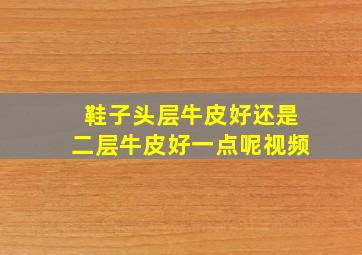 鞋子头层牛皮好还是二层牛皮好一点呢视频