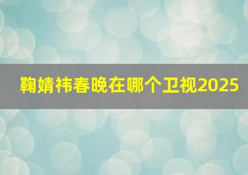 鞠婧祎春晚在哪个卫视2025