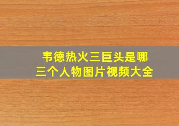 韦德热火三巨头是哪三个人物图片视频大全