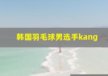 韩国羽毛球男选手kang