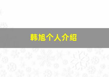 韩旭个人介绍