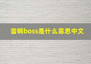 音响boss是什么意思中文