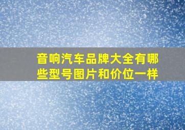 音响汽车品牌大全有哪些型号图片和价位一样