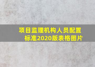 项目监理机构人员配置标准2020版表格图片