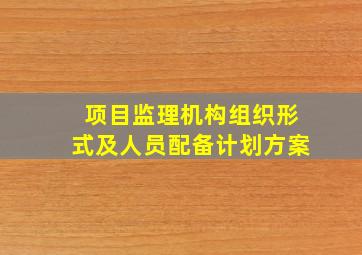 项目监理机构组织形式及人员配备计划方案