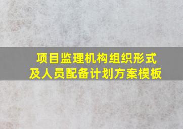 项目监理机构组织形式及人员配备计划方案模板