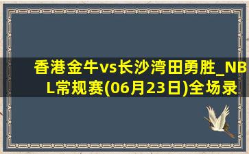 香港金牛vs长沙湾田勇胜_NBL常规赛(06月23日)全场录像