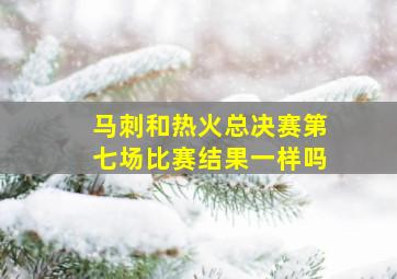 马刺和热火总决赛第七场比赛结果一样吗