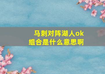 马刺对阵湖人ok组合是什么意思啊