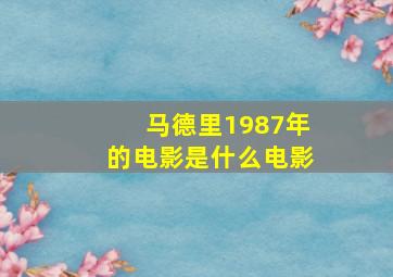 马德里1987年的电影是什么电影