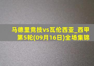 马德里竞技vs瓦伦西亚_西甲第5轮(09月16日)全场集锦