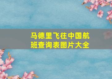 马德里飞往中国航班查询表图片大全