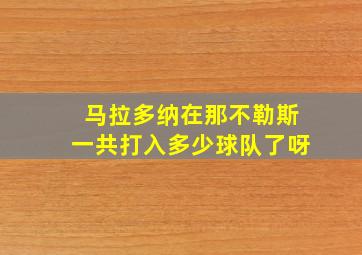 马拉多纳在那不勒斯一共打入多少球队了呀