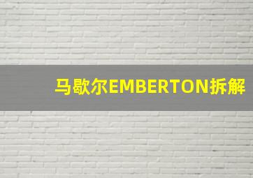 马歇尔EMBERTON拆解