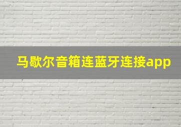 马歇尔音箱连蓝牙连接app