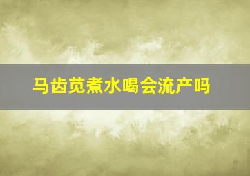 马齿苋煮水喝会流产吗