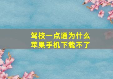 驾校一点通为什么苹果手机下载不了