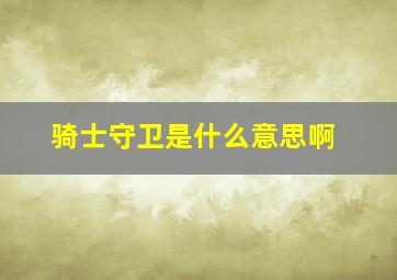 骑士守卫是什么意思啊