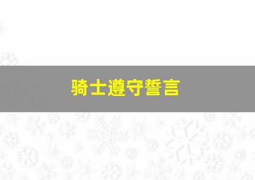 骑士遵守誓言