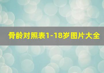 骨龄对照表1-18岁图片大全