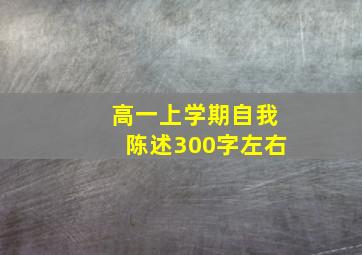 高一上学期自我陈述300字左右