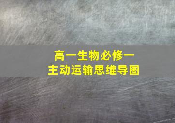 高一生物必修一主动运输思维导图