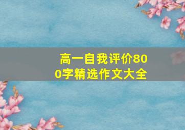 高一自我评价800字精选作文大全