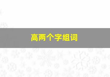 高两个字组词