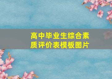 高中毕业生综合素质评价表模板图片