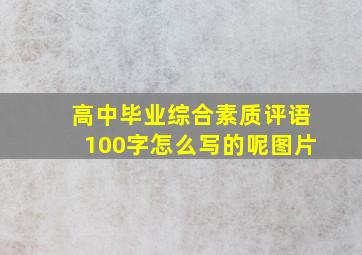 高中毕业综合素质评语100字怎么写的呢图片