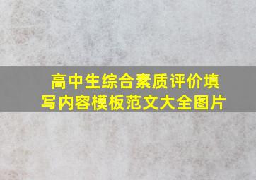 高中生综合素质评价填写内容模板范文大全图片