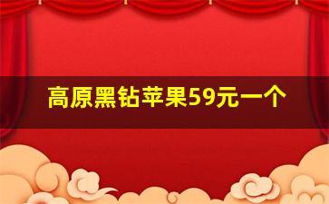 高原黑钻苹果59元一个