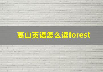 高山英语怎么读forest