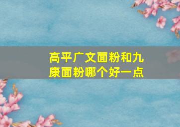 高平广文面粉和九康面粉哪个好一点