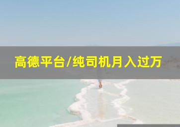 高德平台/纯司机月入过万