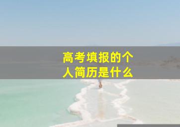 高考填报的个人简历是什么