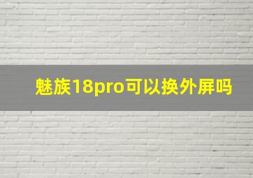 魅族18pro可以换外屏吗