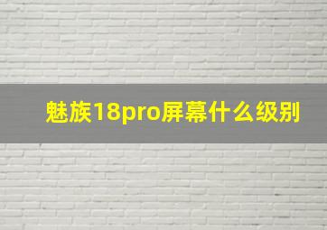 魅族18pro屏幕什么级别