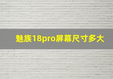 魅族18pro屏幕尺寸多大