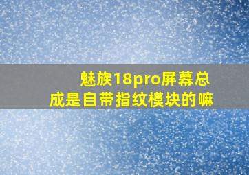 魅族18pro屏幕总成是自带指纹模块的嘛