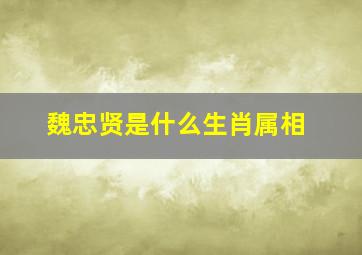 魏忠贤是什么生肖属相