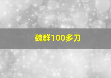 魏群100多刀