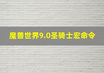 魔兽世界9.0圣骑士宏命令