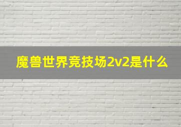 魔兽世界竞技场2v2是什么