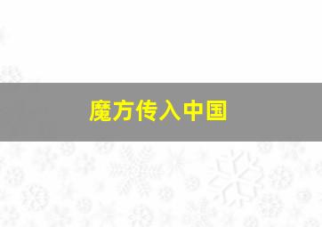 魔方传入中国