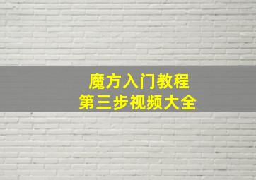 魔方入门教程第三步视频大全