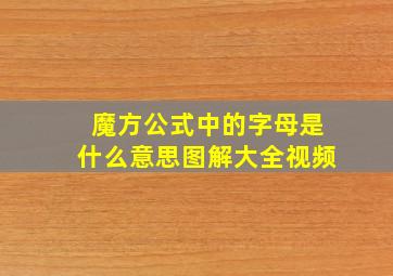 魔方公式中的字母是什么意思图解大全视频