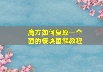 魔方如何复原一个面的棱块图解教程