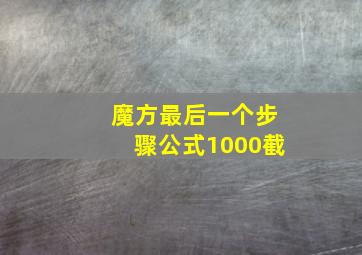 魔方最后一个步骤公式1000截